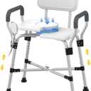 500lbs Extra Wide Shower Chair with Padded Armrests & Back, Adjustable Shower Seat for Bathtub, Anti-Slip Bath Chair with Crossbar, Shower Seats for Adults,Elderly,Disabled