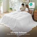 Bedsure Cooling Cotton Waffle Oversized King Blanket - Lightweight Breathable Blankets Rayon Derived from Bamboo for Hot Sleepers, Luxury Throws for Bed and Sofa, White, 120x96 Inches