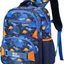Preschool Backpack Kids School BookBags for Boys Girls Kindergarten Toddler School Bags (Dinosaur Blue Background)