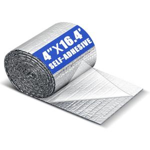 Innconee Double Reflective Insulation Roll, Pipe Duct Insulation, Self Adhesive Aluminum Foil Bubble Radiant Barrier Tape for HVAC Duct, Window Thermal Barrier and Weatherproof (12in X 24ft)