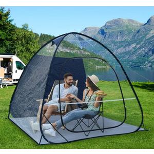 UNP Pop up Sports Tent, Waterproof Outdoor Pod with Floor Mat & Top Cover, Dome Tents Camping Shelter for Sports Watching Soccer, Football, and Ice Fishing (3 Person Tent Black)