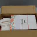 DjinnGlory 50 Pack Small Spring Floral Paper Gift Bags with Handles with Pink Tissue Paper for Boutiques, Thank You Party Favor Bags for Wedding Baby Shower Birthday Parties, 9x5.5x3.15 Inch (White)