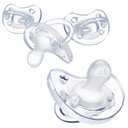 Chicco PhysioForma Silicone Orthondontic Pacifier, 0-6m | 100% Soft Silicone | Supports Breathing & Oral Development | Satin-Textured Nipple | Includes Sterilizing Case | BPA Free | Clear, 4pk (Clear Four Pack)