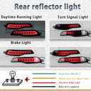 LED Rear Bumper Reflectors Light Fog Brake Tail Lamps Compatible with for Jeep Cherokee 2014-2018 Pair Driver and Passenger Side Replace OEM Stock Reflector Trim (SMOEKD)