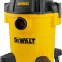 DEWALT Shop Vacuum 6 Gallon 4HP Poly Wet Dry Vacuum Ultimate Cleaning Solution for Construction Workshop Environments for Jobsite Garage Home W/Inflation Ket, Yellow, DXV06PL