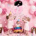 15.7 x 11.5 x 3 Inch Pink Bow Number 3 Pinata,Pink Bow Birthday Decorations, Fillable Hanging Piata with Stick Blindfold Confetti for Girls Boys 3rd Anniversary Party Decorations