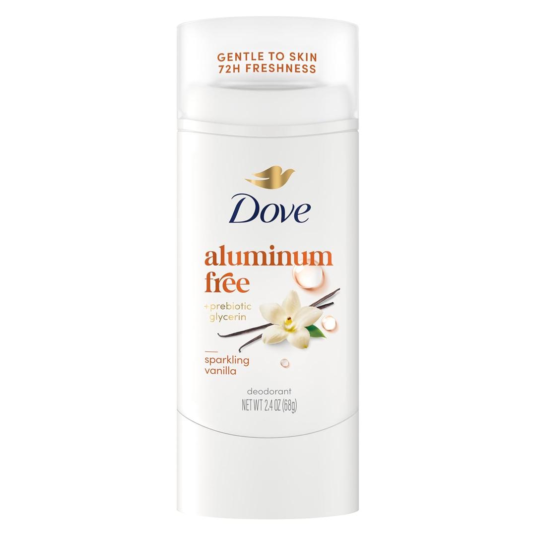 Dove Deodorant Stick Sparkling Vanilla for 72 Hour Odor Protection Aluminum Free 2.4 oz