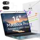 Magnetic Anti Blue Light Screen Protector for MacBook Pro 14 Inch (2021-2024, M1, M2, M3, M4), Removable Glare Filter for 14.2" Mac Laptop Computer