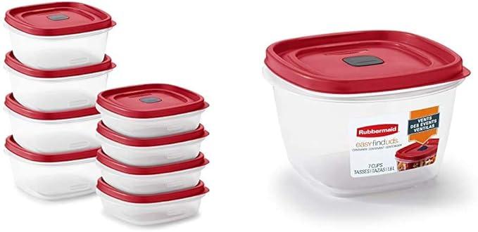 Rubbermaid 16-Piece Food Storage Containers with Lids Bundle (Red)