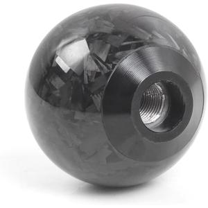 Forged Carbon Fiber Shift Knob Gear Shifter Spherical Type Unique Designed for Most Manual Car Universal Gear Shift Knob with 3 Adapters (Real Carbon Fiber-Sphere, Black)