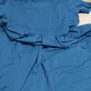 Ecavus Women's Nursing Dress Short Sleeve Hidden Zipper Maternity Breastfeeding Dress with Pockets (Blue, Small)