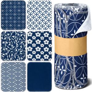 36 Pack Japanese Reusable Cleaning Cloths Washable Cotton Kitchen Towels for Home (Blue)