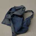 OYOANGLE Women's Plus Size Button Front Halter Denim Vest Tops Sleeveless Slit Hem Ruched Jean Tank Top (XX-Large Plus)