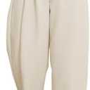 EVALESS Womens Wide Leg Barrel Pants Elastic High Waisted Business Casual Work Pants Trousers with Pockets XL