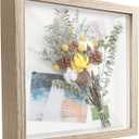 8x8 Shadow Box Frame Display Case with Letter Stickers, Display Case Box for Memorabilia, Baby Items, Crafts,Tickets and Photos (Natural Gray, 8x8)