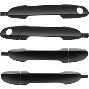 LUJUNTEC Exterior Front Rear Driver Left Passenger Right Door Handle Replacement for 2004-2009 for Kia for Spectra,2005-2009 for Kia for Spectra5, Replace OE GM1310141;836502F000 4pcs Smooth Black