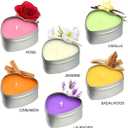 DEYBBY Large Heart Shaped Scented Tea Lights Candles, Smokeless Soywax 6 Hours Long Burning Lavender Purple Aromatherapy Candles for Relaxation, Spa and Bath (Pack of 6)