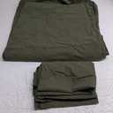 Linen Feel Olive Green Queen Size Bedding Cover Oeko Text Standard 100% Cotton Made Cover 1 Duvet Cover, 2 Pillowcases
