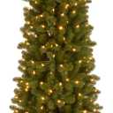 National Tree Company 7.5 ft Pre-Lit Downswept Douglas Fir Slim Artificial Christmas Tree, 350 Clear Lights, 796 Tips, Includes Stand, Green