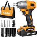 Power Impact Wrench with Battery 1/2 inch Cordless Impact Gun 20V Lightweight Impact Driver for Car,Home,DIY