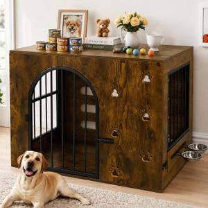 32 Inch Dog Crate Furniture for Small Medium Dogs, Brown