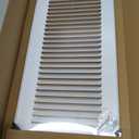 HVAC Premium 6'' x 16'' [Duct Opening] Flat Stamped Steel Return Air Grille - Sidewall and Ceiling - HVAC Vent Duct Cover - White [Outer Dimensions: 7.75''w X 17.75''h]
