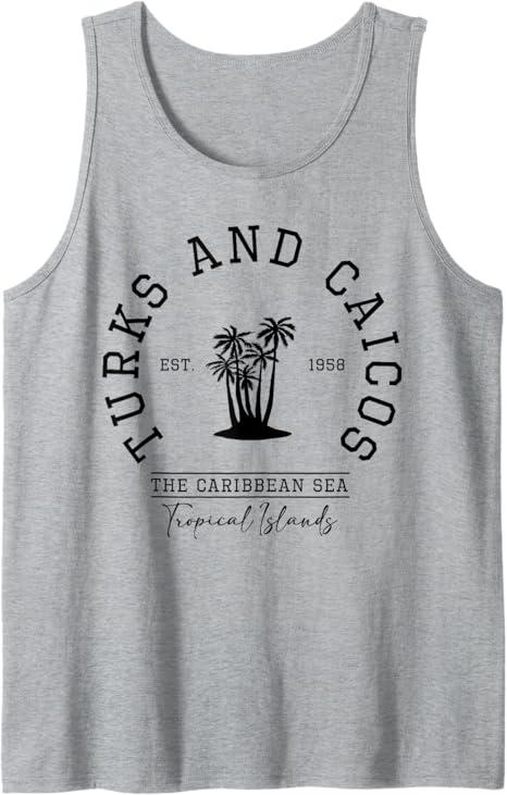 Turks and Caicos Caribbean Islands Trip Tank Top, Size XL