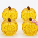 Crystal Pumpkin Decor, Pressed Glass Pumpkin Ornament 1.57x1.18in, 30 Pieces, Yellow Artificial Fruit for Home Office Table, Holiday Gift