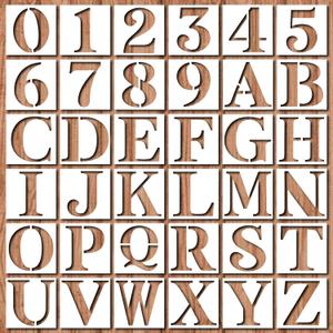 8 Inch Large Letter Stencils - 36pcs Reusable Alphabet and Number Templates for Painting on Wood, DIY Crafts, Wall Signs