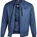 Reebok Mens Bomber Jacket - Insulated Zip Up Windbreaker Jackets for Men - Casual Golf Gym & Hiking Mens Lightweight Jackets, Size Small, Mineral Blue