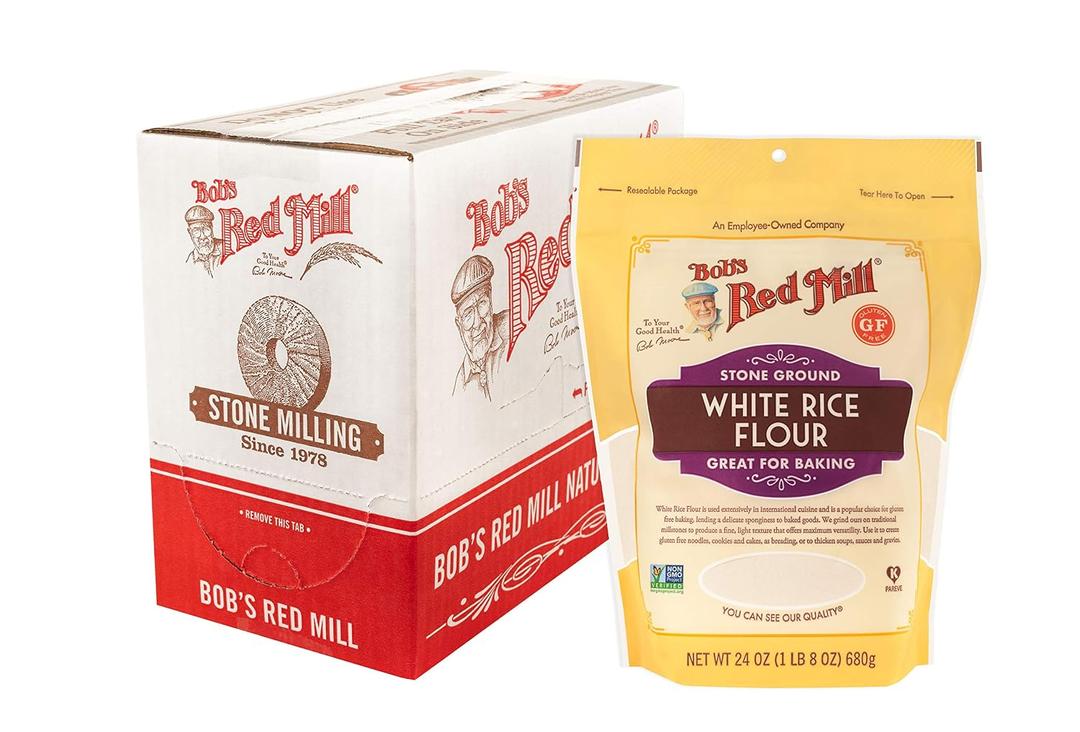 Bob's Red Mill White Rice Flour, 24oz (Pack of 4) - Non GMO, Vegan, Kosher (EXP 05/31/28)