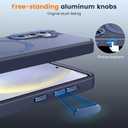 Compatible with Samsung Galaxy S24 Case with Magnetic Ring Stand, Military Drop Protection, Anti-Scratch/Anti-Fingerprint Translucent Matte Case for Samsung Galaxy S24 (Dark Blue)