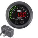 Universal Turbo Boost/Vacuum Gauge Kit Includes Electronic Pressure Sensor Red LED Light PSI Meter - for Car Truck - 2-1/16"