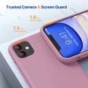 Miracase Designed for iPhone 11 Phone Case, with Screen Protector, Liquid Silicone Gel Rubber Full Body Drop Protection Shockproof Cover Phone Case for iPhone 11 6.1 inch, Blackcurrant