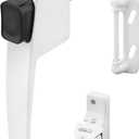 Prime-Line K 5145 Screen and Storm Door Push Button Latch Set With Night Lock  Replace Old or Damaged Screen/Storm Door Handles  White Finish, Fits Doors 5/8  1-1/4 in. Thick (Single Pack)