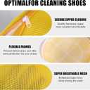 2 x Shoe Washing Machine Bag, Laundry Shoe Bag for Washer and Dryer, Yellow Sandwish Mesh, 2L(8x15in)