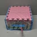 Foam Play Mat for Baby, 0.4 Inch Thicked Interlocking Floor Mats with Solid Colors, Squares Non-Toxic Baby Play Mat, EVA Foam Puzzle Floor Mats for Toddlers, 16 Tiles(White/Pink/Bean Green)