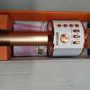BONAOK Wireless Bluetooth Karaoke Microphone,3-in-1 Portable Handheld Karaoke Mic Speaker Machine Home Party Birthday for All Smartphones PC(Q37 Rose Gold)