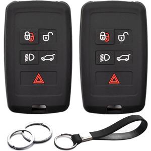 Compatible with Land Rover Range Rover Evoque Sport Velar Defender 110 130 90 Discovery Sport Jaguar E-Pace F-Pace F-Type I-Pace XE XF XJ Key Fob Cover Case Key Chain Protector Holder 1 Pc