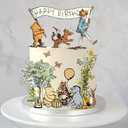 Winnie Happy Birthday Cake Toppers for Birthday Decorations Classic Winnie Cake Decorations for Birthday Party Supplie