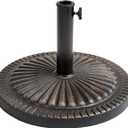 C-Hopetree 40 lb Heavy Duty Round Base Stand for Outdoor Patio Market Table Umbrella, Bronze