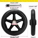 Covzoe 4 Pack 6 Inch Wheelchair Wheels Replacement, Anti Slip Solid Walker Wheels with 4 Axles, Heavy Duty Caster Roller Wheel Wheelchair Front Wheel Accessories, Safe Rolling for Most Floors, Black