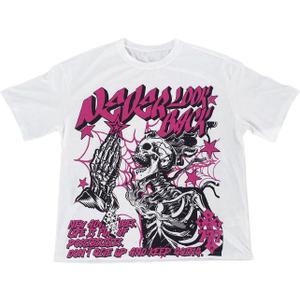 COZYEASE Men's Graphic Short Sleeve T-Shirt Skull Print Crew Neck Tee Tops Streetwear (X-Large)