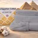 MyGiza Sheets 4 Pcs Full Sheet Set, 100% Certified Giza Egyptian Cotton, Soft & Luxury Sheets fits 15 Inches Deep Mattress, Light Grey