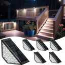 BKBB PPBB Solar Step Lights for Outside, Solar Stair Lights Outdoor Waterproof, Deck Step Lights for Fence, Patio, Yard, Porch, Front Door, Sidewalk, Garden, Patio Decor (6, Cool White)
