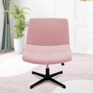 MINGPINHUIUS Armless Adjustable Chair Cover: Accent Vanity Chair Cover Mid Back Wide Slipper Chair Office Desk Swivel Chair,for Living Room Bedroom (Sakura Powder,Regular Style)