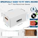 AOBOPLE 6 Pack Vinyl Record Storage Box,7"/45 RPM Cardboard Vinyl Record Box with Lid and Handle,Holds up to 75 7" Records Each,Moving Box for Records Ideal for DJs Show Vendors Record Collectors