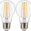 ALAMPEVER 800LM Dusk to Dawn LED Outdoor Light Bulb, 2-Pack A19 LED Bulb 60W Equivalent, E26 Base, 2700K Soft White, 7W Automatic Light Bulbs for Porch, Patio, Garage, Non-Dimmable