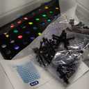 Qcity Iridescent Silver Shimmer Wall Backdrop 36PCS, Black Back Not See-Through Design, Square Sequin Glitter Backdrop Panel, Perfect for Outdoor Events, Birthdays, Wedding and Party Decoration