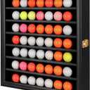 KCRasan Golf Ball Display Case - Wall Mounted Holder with Glass Door, Ideal Gift for Golf Enthusiasts